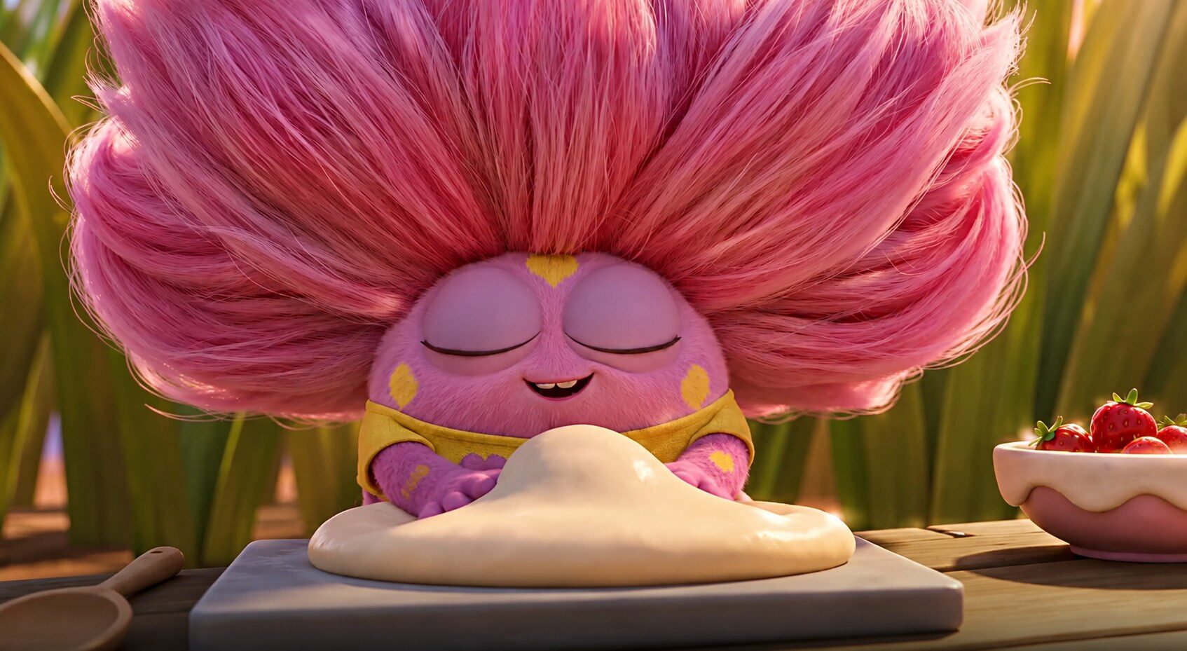 A Tamito kneading dough in the kitchen — TAMITOS animated kids series about autism, emotions and empathy