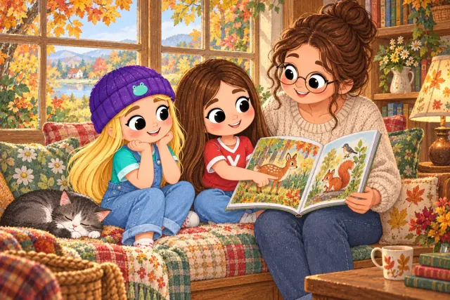 Reading with two children of different ages