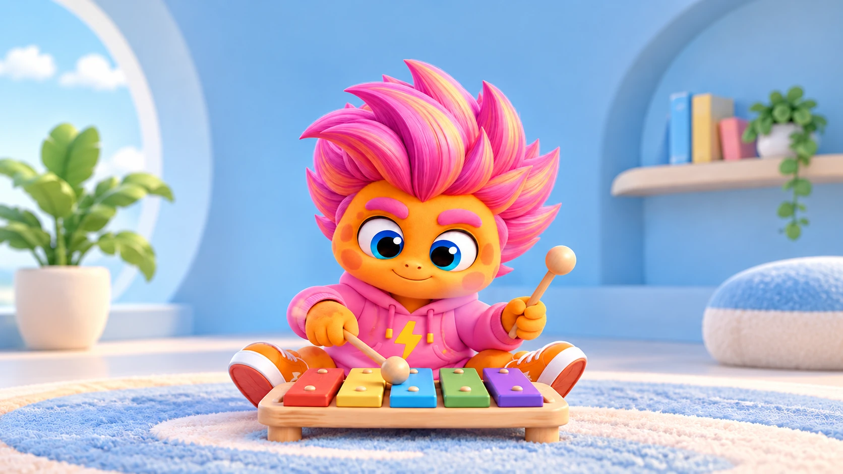 A Tamito discovers colourful musical instruments.