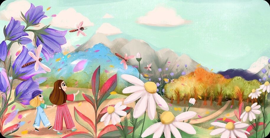 Spread from the book TAMITOS, the world where I am at home
