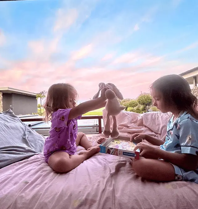 Loving family providing autism care for their child