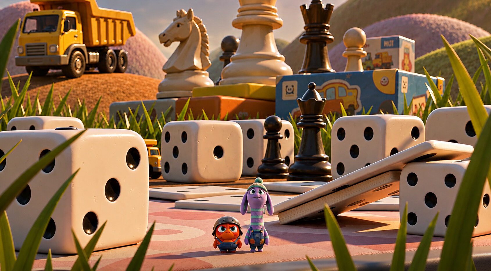 Tamitos exploring a giant playful world of dice and games in the 3D kids series